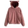 Autumn and winter new fluffy rabbit ears hooded warm sweater sweater