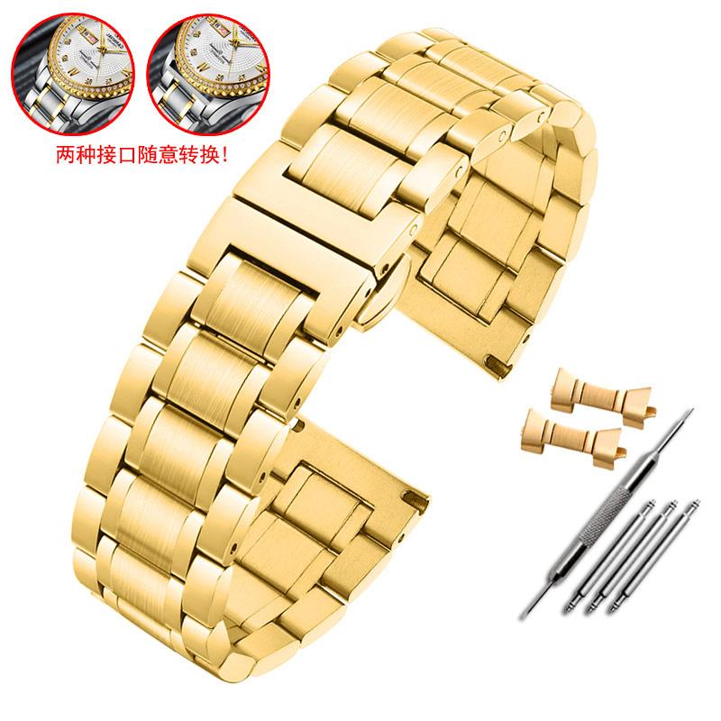 20mm 22mm Universelles Gebogenes Herren-Uhrenarmband Für Casio EFV-540 500 510 EQB-501 EFR-303 Massives Edelstahlarmband Metall-Uhrenkette