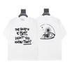 Unisex Übergroßes Vintage Gewaschenes Baumwoll-T-Shirt Mit Gesticktem Buchstaben-Print Lässiges T-Shirt
