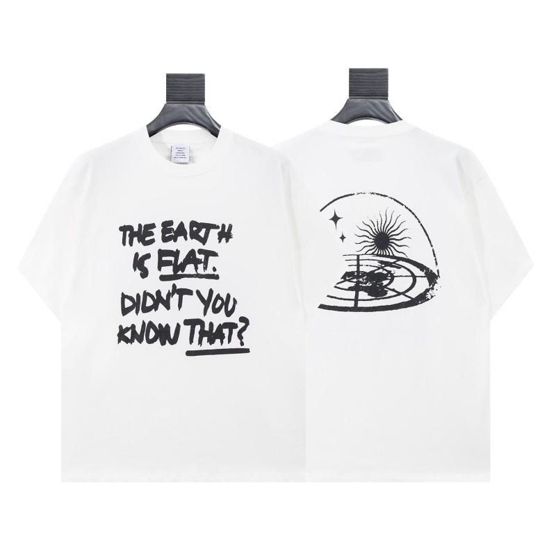 Unisex Übergroßes Vintage Gewaschenes Baumwoll-T-Shirt Mit Gesticktem Buchstaben-Print Lässiges T-Shirt