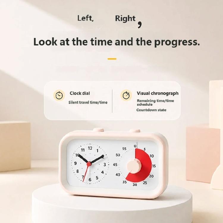 Visual Homework Clock for Kids and Students, Desk Alarm Clock for Reading Practice, Quiet Work and Routine Use