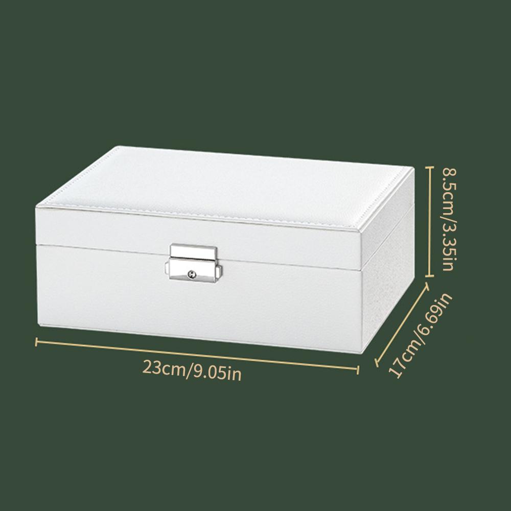 1 Stück Doppelschichtige Schmuckaufbewahrungsbox mit Schloss für Ohrringe, Halsketten und andere Accessoires, Organisationsbox.