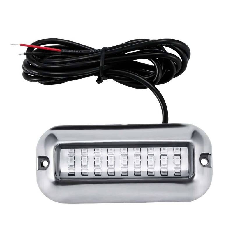27LED 12V Transom Underwater Pontoon Ship Boat Accessories Stainless Steel Waterproof Marine Light IP68
