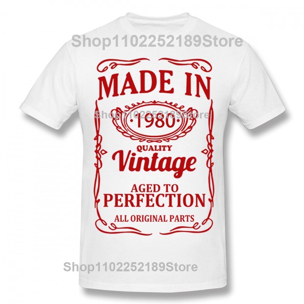 Novelty Awesome Made In 1980 Vintage T Shirts Graphic Streetwear Short Sleeve Birthday Gifts Father Dad T-shirt Mens Clothing