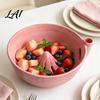 Ceramic Fruit Cleaning Container Berry Self Rinsing Bowl with Integrated Drain Vortex Automatic Modern Tray Colander Efficient for And Vegetable