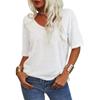 2026 Summer New Women's V-neck T-shirt Top Casual Solid Color Breathable Short Sleeve