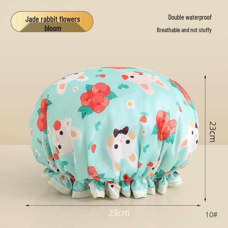 Kinder Cartoon Doppelschichtige Wasserdichte Badehaube - Niedlich, Verdickt, Anti-Öldampf, Duschhaube für Mädchen