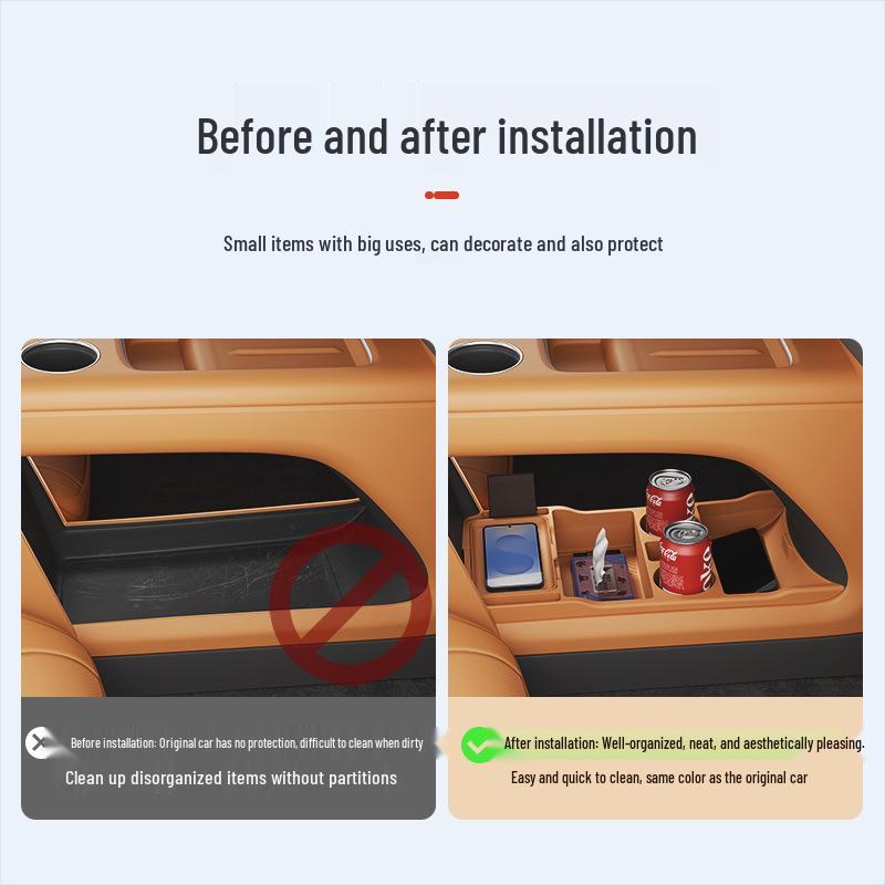 Kompatibel mit 25 Ideal i8 Modellen: Untere Aufbewahrungsbox für die Mittelkonsole für Autoinnenraum und Kleinkram.