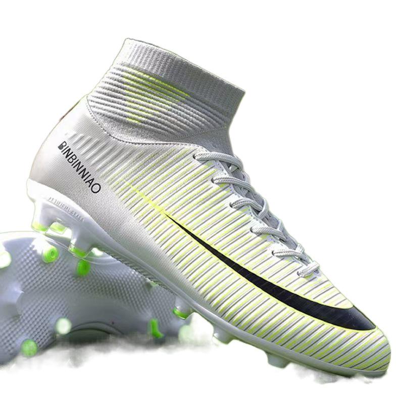 Football Shoes C Luo Assassin CR Shattered Nails Spikes High Top Student Game Training Shoes