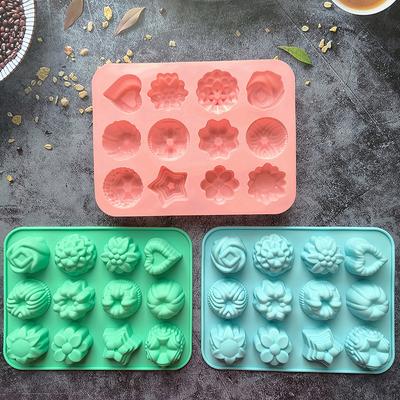 Molde de Silicone em Forma de Coração e em Forma de Flor e Grama Bolo Gelatina Doce Chocolate Decoração Dia dos Namorados DIY Ferramenta de Confeitaria