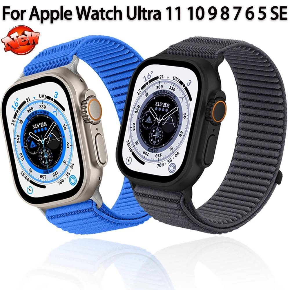 Nylon Sport Strap For Apple Watch Band 49mm Bracelet iWatch 38mm 40mm 10 9 8 7 6 5 4 SE Ultra 2 46mm 45mm 44mm 41mm 42mm Braided