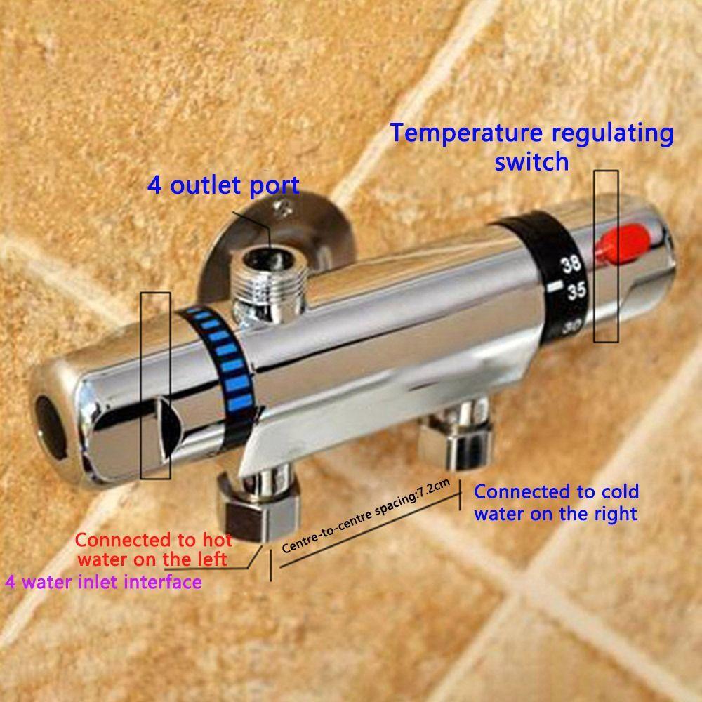 Home Shower Valve Chrome Bottom Exposed Bar Shower Mixer Bathroom Faucet Bathroom Accessories Valve Tap