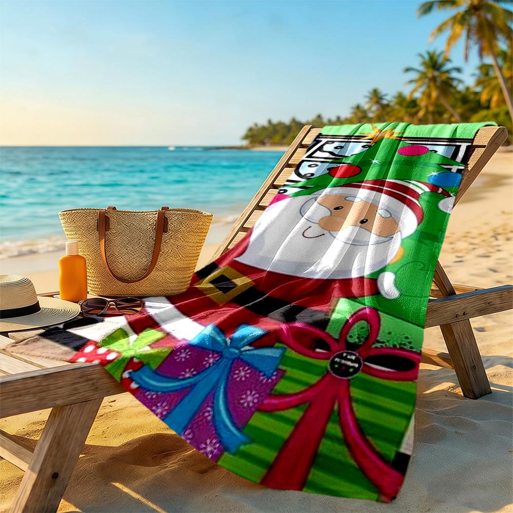 Christmas Beach Towel Super Soft Microfiber Quickdry Fabric Comfortable Lightweight