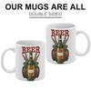 1pc 11oz Double-Sided Printed Mug for Beer Fans, Clean and Durable Ceramic, Fun Daily Gift for Friends