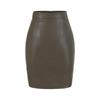 Elegant PU Leather Hip-Hugging Skirt: Retro, Slimming, Built-In Padding, Slit Midi Design for Women - Autumn/Winter