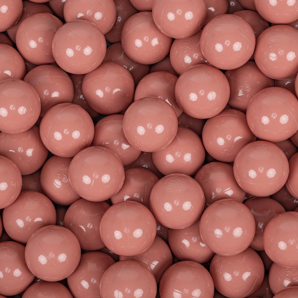 KiddyMoon 50 Balls/7cm-2.75in Soft Plastic Play Balls for Children Colourful Certified Made In Eu, Salmon Pink