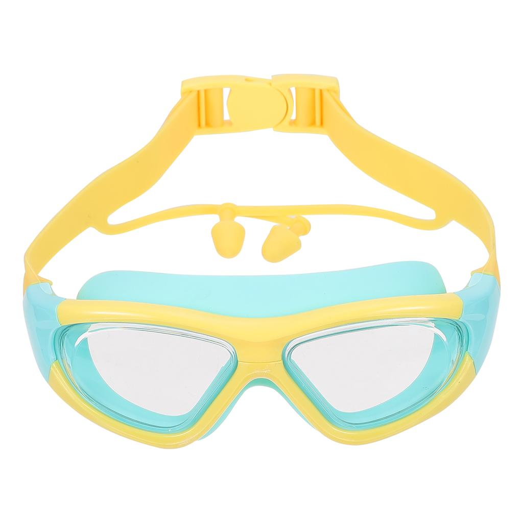 Children's Large Frame Swimming Goggles Kids Waterproof Anti Fog Eyewear Candy Green Adjustable Straps PC Lens Use