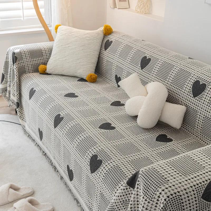 

Всесезонный универсальный жаккардовый чехол для дивана с защитой от царапин для кошек Полотенце для кондиционера Вязаное одеяло Posey Полотенце для дивана 180x130cm