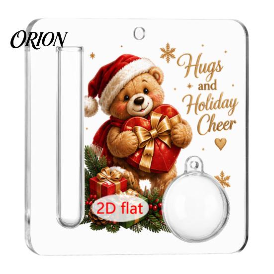 Holiday Tree Hanging Accessory Christmas Cash Gift Ornament, 2D Acrylic Money Holder Ornament with Clear Ball, Indoor Home Decor Decoration
