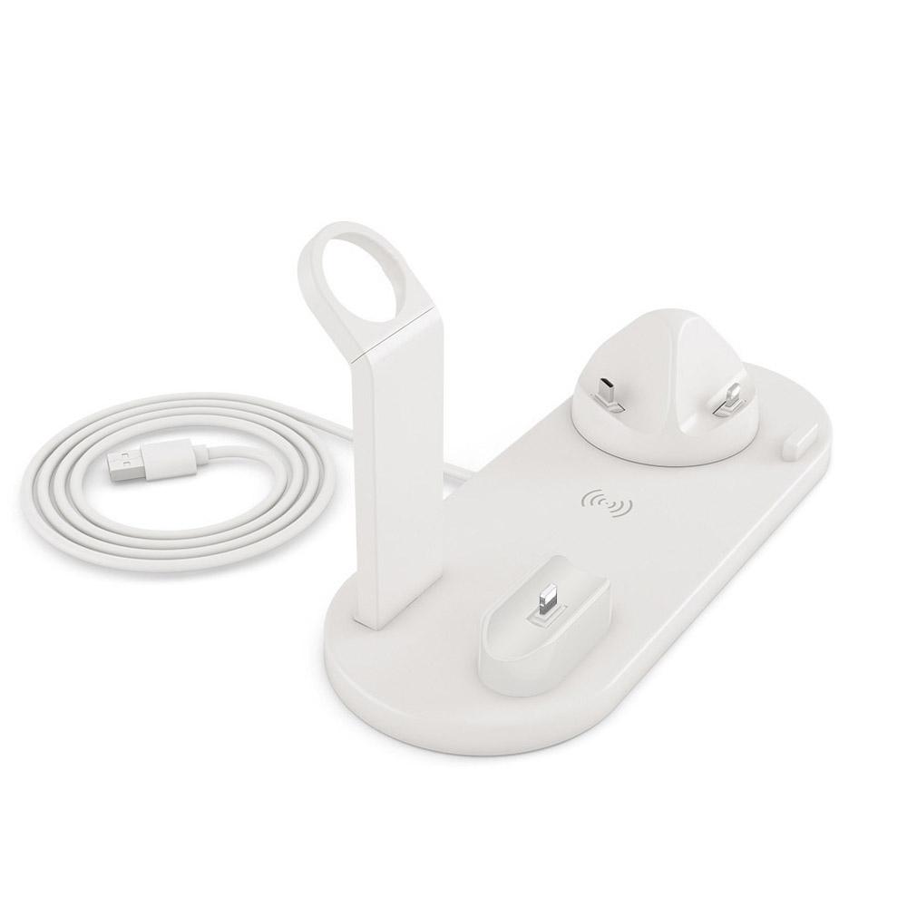 

Беспроводное зарядное устройство 6 в 1 для Iphone 14 13 12 11 Xs Xr X 8 Samsung S22 Type C, станция быстрой зарядки, док-станция для Apple Watch Airpods 3 as picture белый