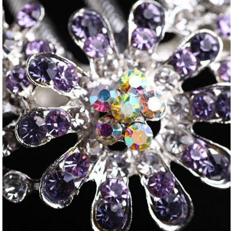 Hair Accessories Hairpins Beautiful Crystal Rhinestone Petal Hair Comb Flower Pin Hair Clip Claws Hairdressing Stylists Headwear