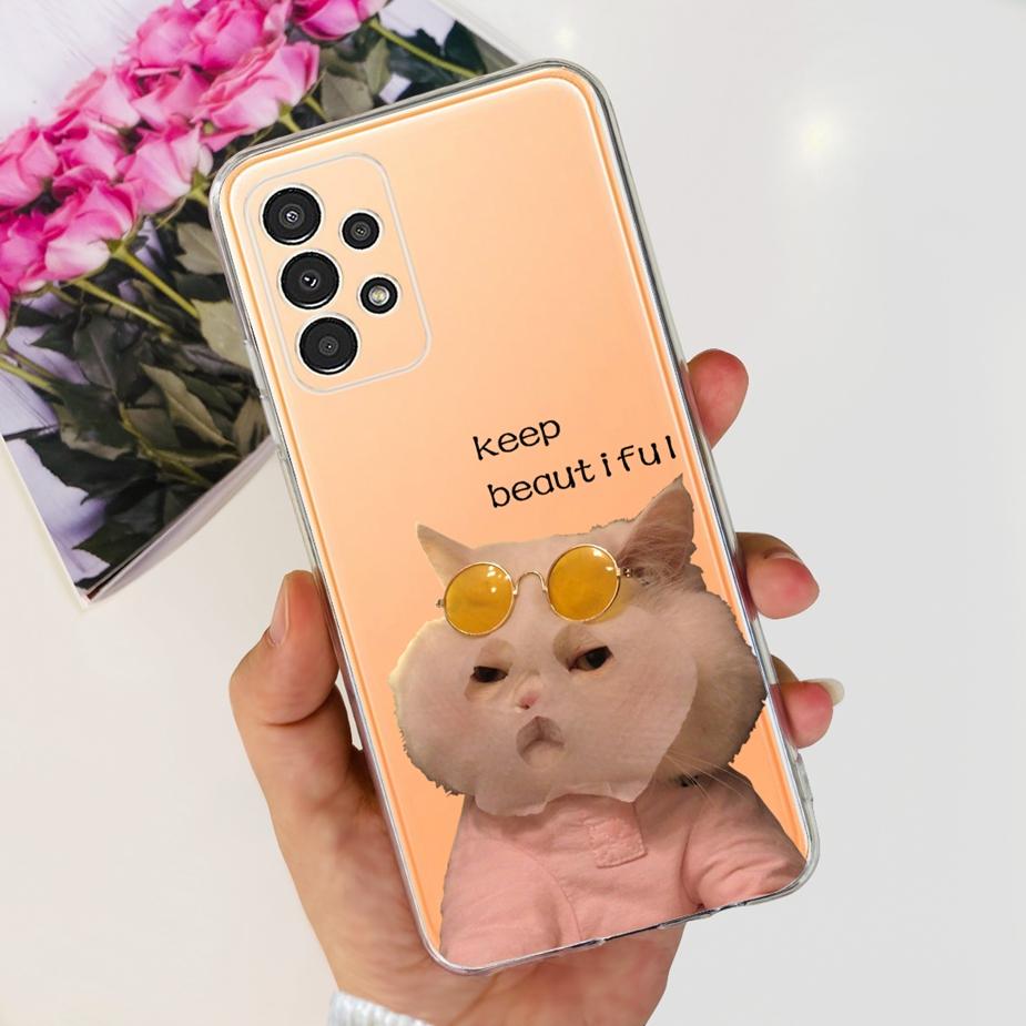 For Samsung Galaxy A13 Case A23 A33 A53 5G Cute Painted Cover Clear Silicone Soft TPU Phone Case For Samsung A53 A 13 23 33 Bags