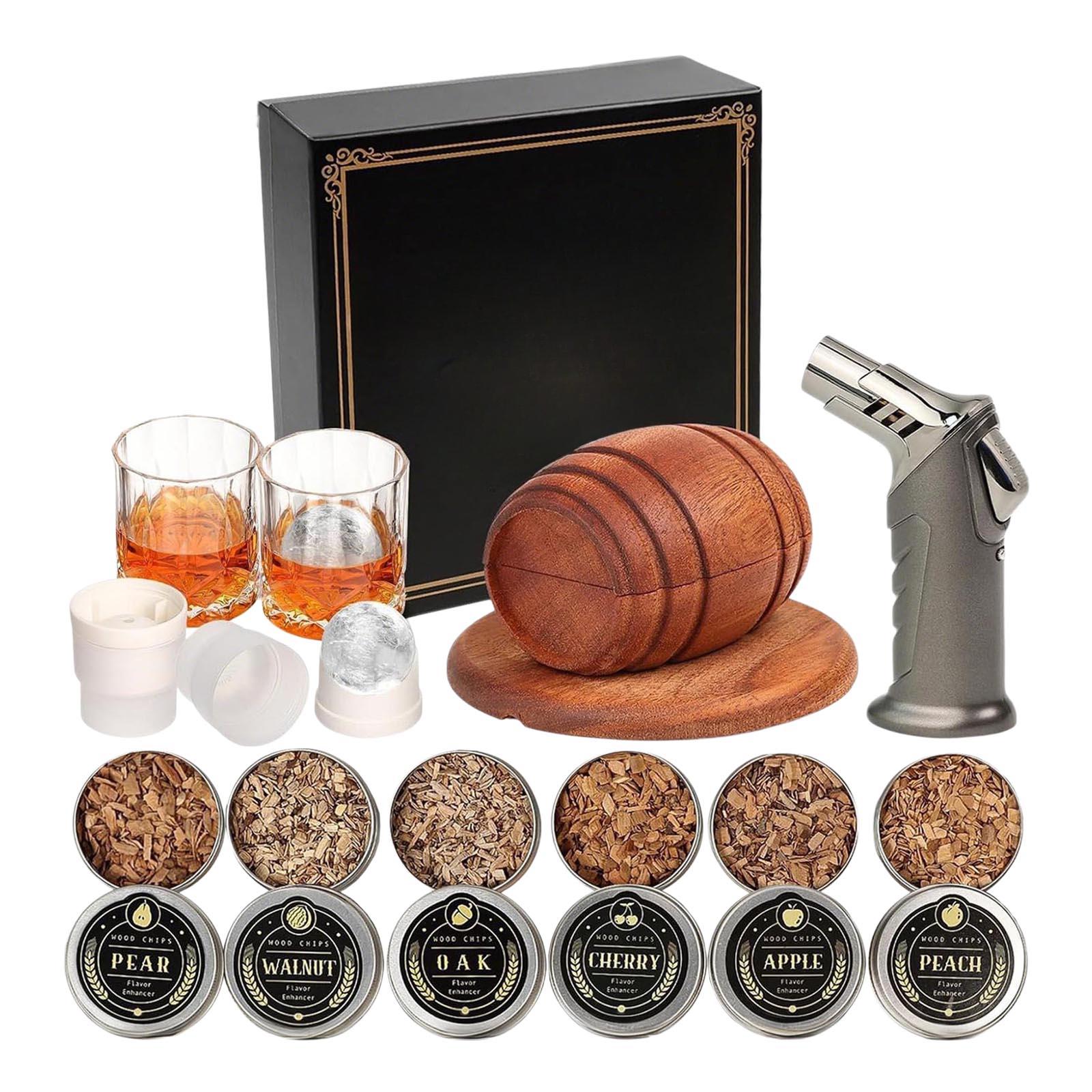 

Cocktail Whiskey Set (with ) – Includes 6 Different Flavored Wood Chips, 2 Glasses, And 2 Ice Ball Molds, Making It An Excellent Whiskey Gift For Men One Size чёрный