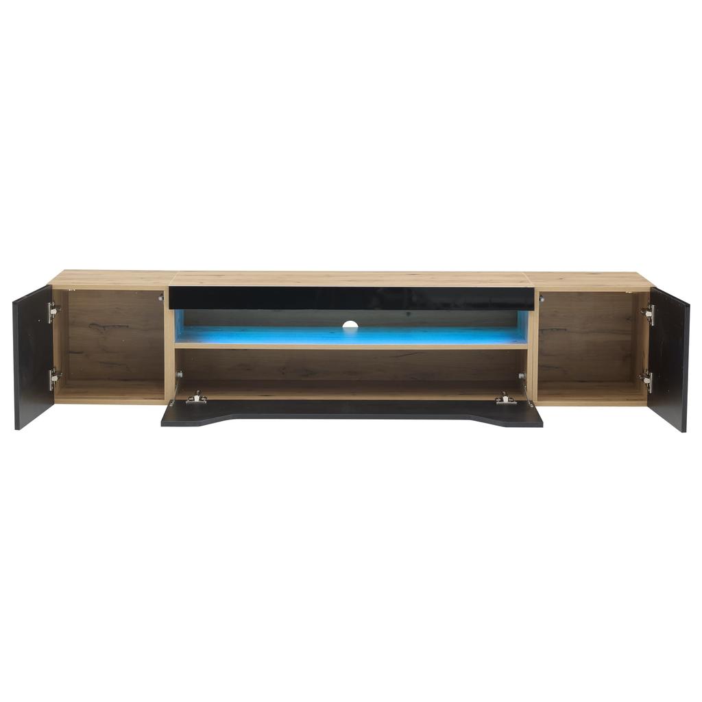 TV Cabinet, Lowboard High Gloss Hanging LED, TV Board TV Cabinet Folding Door, TV Stand Wall-Mounted TV Shelves 180cm Living Room, Dining Room,