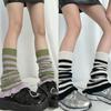 Girls Lolitas Leg Warmers Y2K Stripe Knitted Flared Leg Sleeves Goth Baggy Cuff Ankle Heap Socks JK Uniform Foot Cover