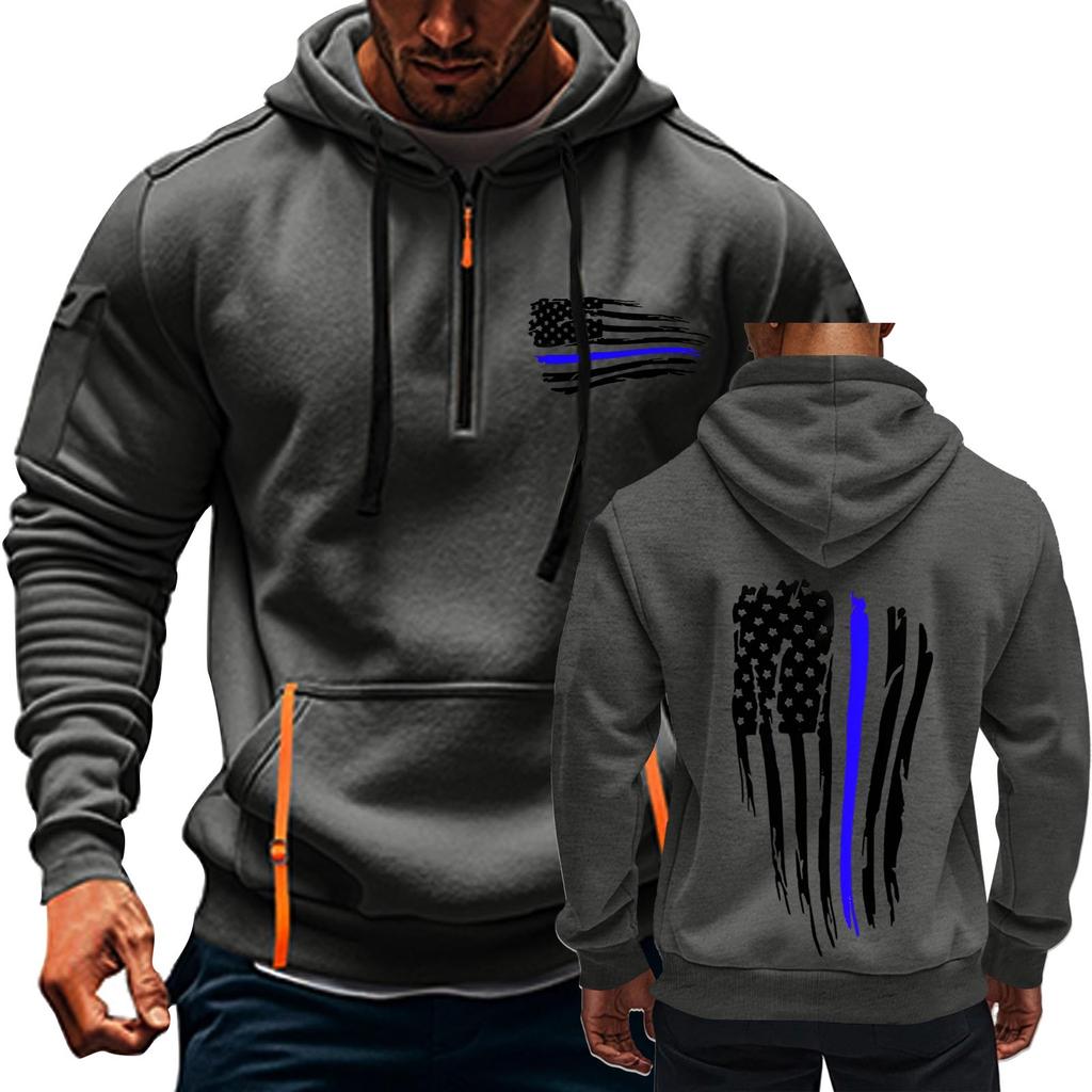St. Patrick's Green Flag Print Hoodie For Men Hoodie Zipper Pullover For Men Sport Plus Size Casual Hoodie