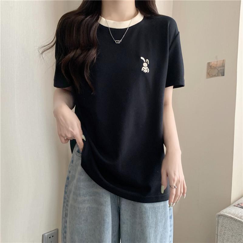 Women's Summer Embroidered Loose-Fit Trendy T-Shirt