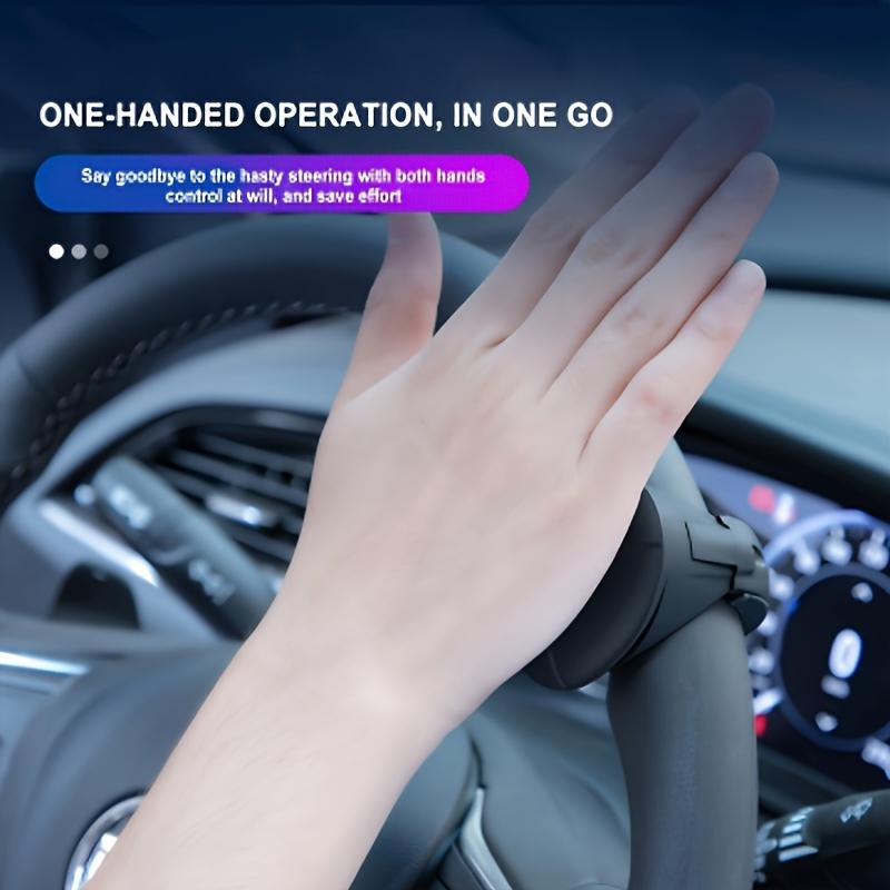 Easy-Grip Silicone Steering Wheel Knob 360° Smooth Rotation One-Hand Operation with Built-in Metal Bearing & Non-Slip Grip