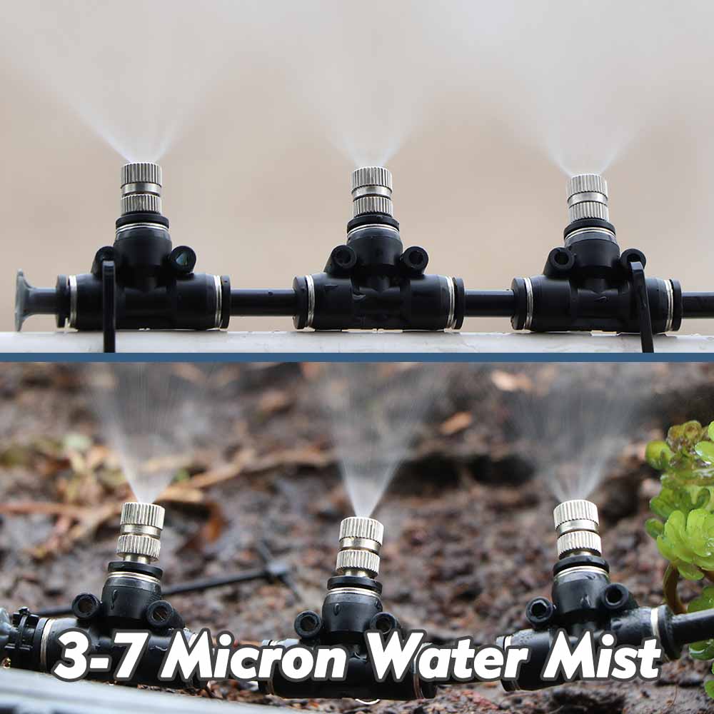 6mm 0,15-0,8mm Niederdruck-Zerstäuberdüsen Feinsprüher Slip-Lock für Bewässerung im Außengarten, Befeuchtung, Kühlung