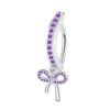 Stainless Steel Belly Button Stud with Hollowed-out Bow-shaped Belly Button Accessory
