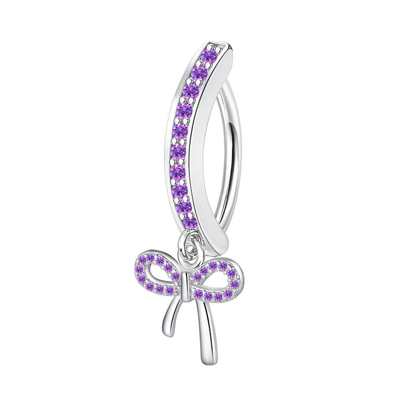 Stainless Steel Belly Button Stud with Hollowed-out Bow-shaped Belly Button Accessory