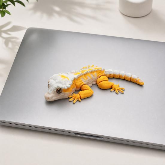3D Printed Lizard Ornament, Articulated Lizard Fidget, Magnetic Lizard Figurine with Movable Joints, Animal Action Figure Magnet for Desktop
