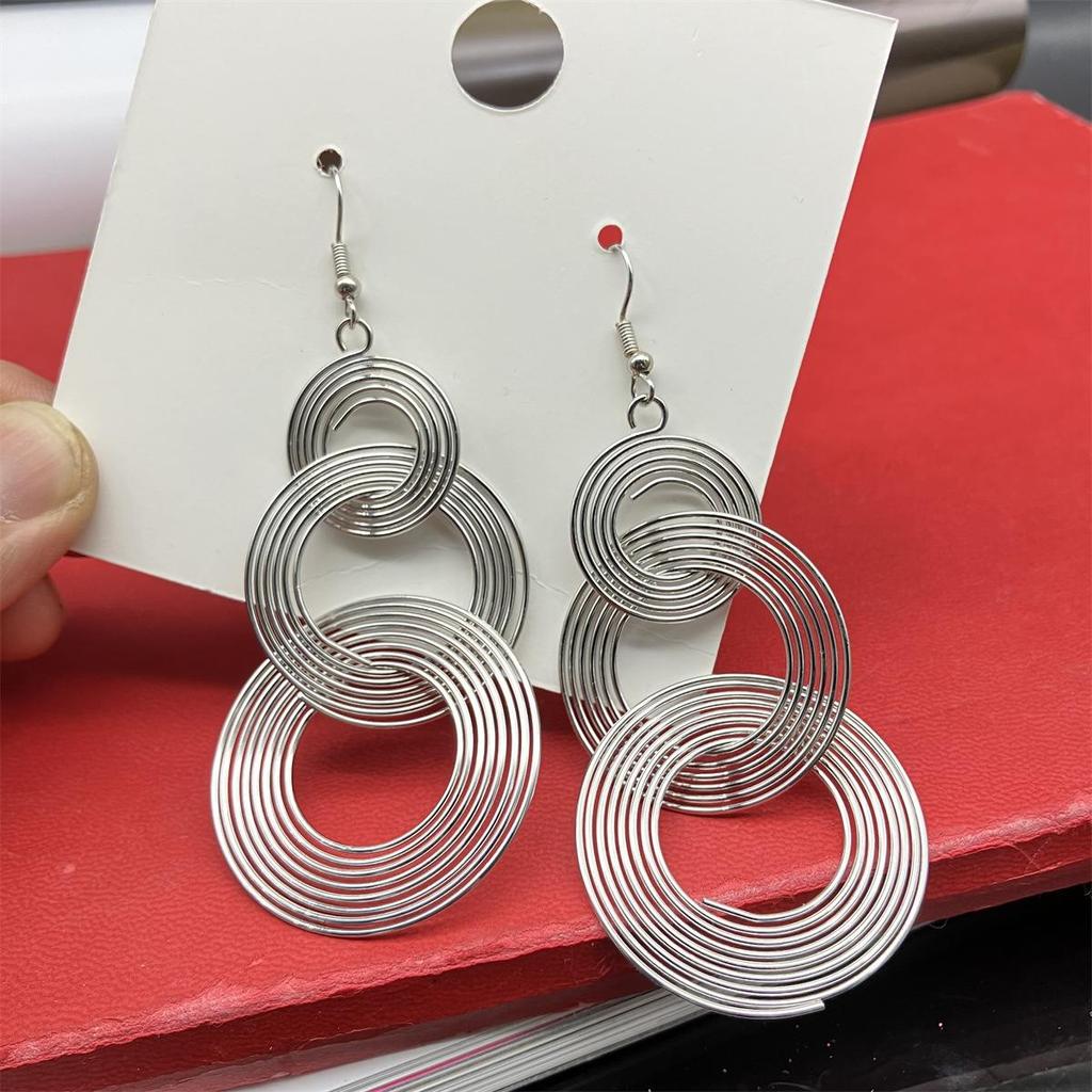 3 Paia Di Orecchini A Cerchio Intrecciati In Argento 925 Per Donna, Ipoallergenici, Colore Oro (placcato), Misura Piccola