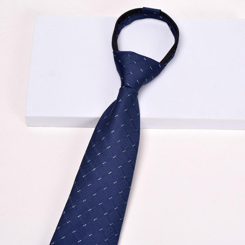 Krawatte Herren Reißverschluss Knotenfrei Klassisch Blau Schwarz Burgunder Einfarbig Gestreift Anzug Kleid Kragen