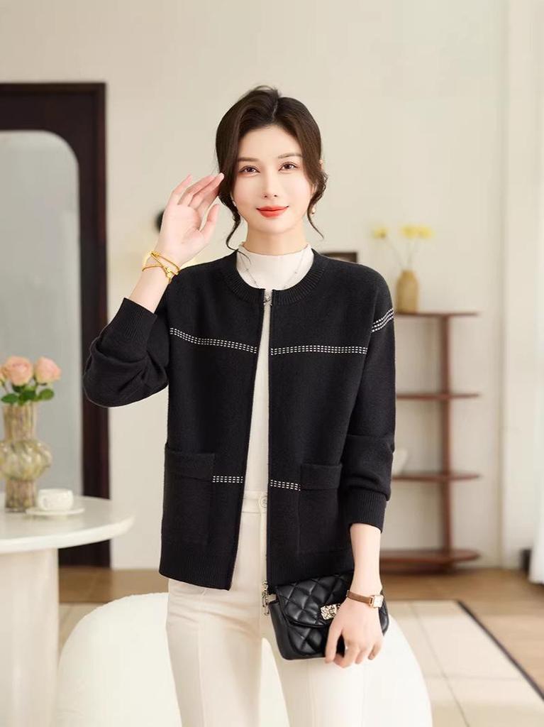Stylish Zipper Cardigan Sweater for Middle-aged & Elderly Women - 2026 New Spring Fashion