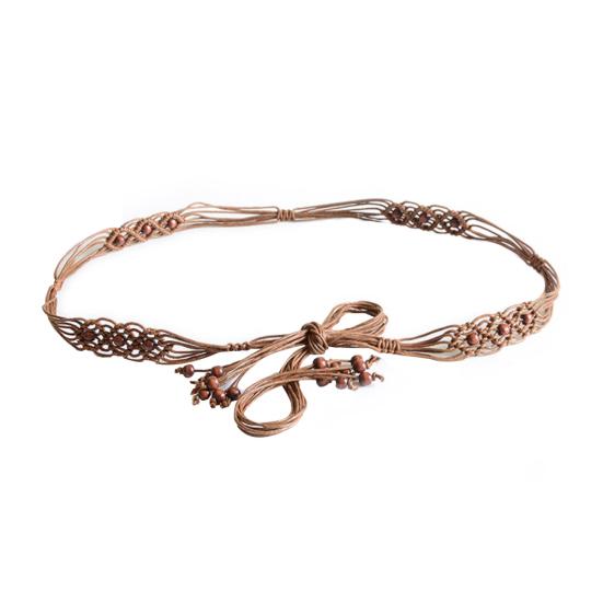 Mărgele Boemia lucrate manual frânghie împletită femei cu centură în talie rochie curea subțire