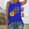 Women Summer Printing Sleeveless Shirt Casual Tank Tunic Tops Blouse