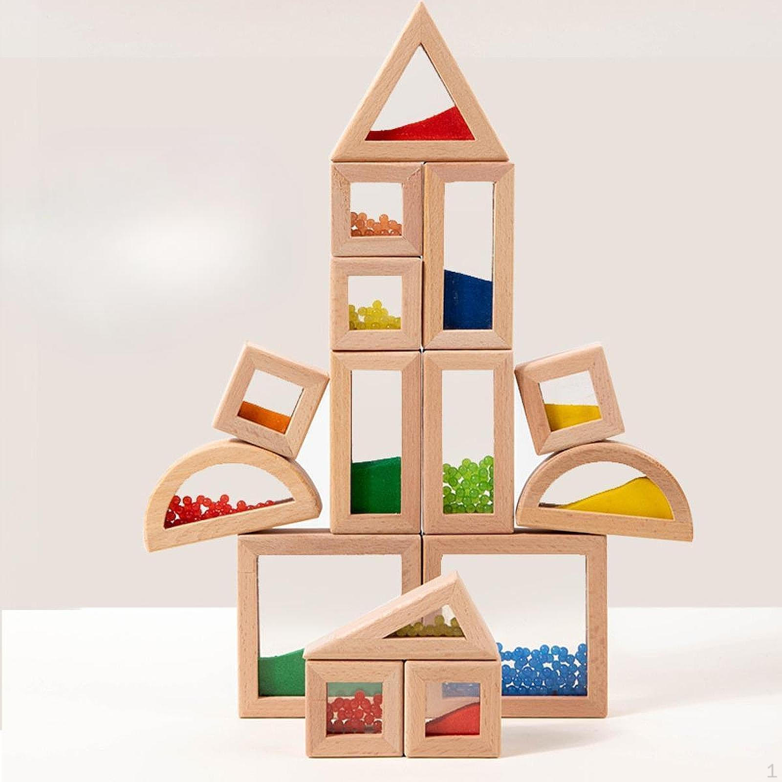 

Геометрические деревянные строительные блоки, сенсорно прочные, складывающиеся 23 Pieces