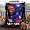 Custom Text Flannel Throw Blanket, Lightweight Cozy Bed Sofa BlanketChild's Play Chucky Tiffany