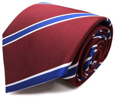 Brand Necktie Made In Japan Silk Jacquard Weave Regimen Stripe [Michiko London] 100% (A Pattern Wine)