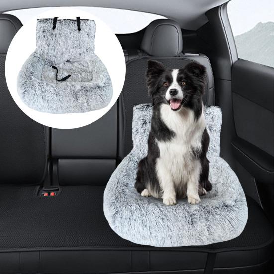 Dog Car Seat Soft Washable Pet Booster Car Seat with Safety Leash Plush Velvet Puppy Car Travel Carrier Bed for Small Medium Large Dogs