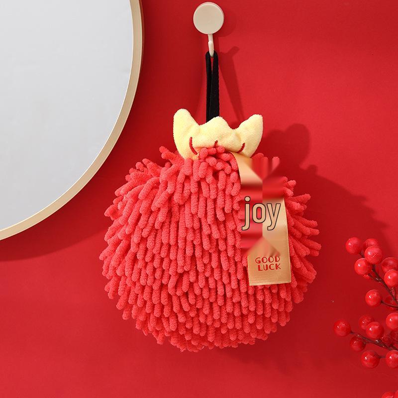 

Festive Red Cartoon Hand Towel - Soft, Absorbent, Multi-functional Hanging Wiping Ball One Size