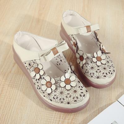 New Summer Top Layer Cowhide Sponge Soles Women's Shoes for Women's National Style Genuine Leather Flowers Slippers Breathable