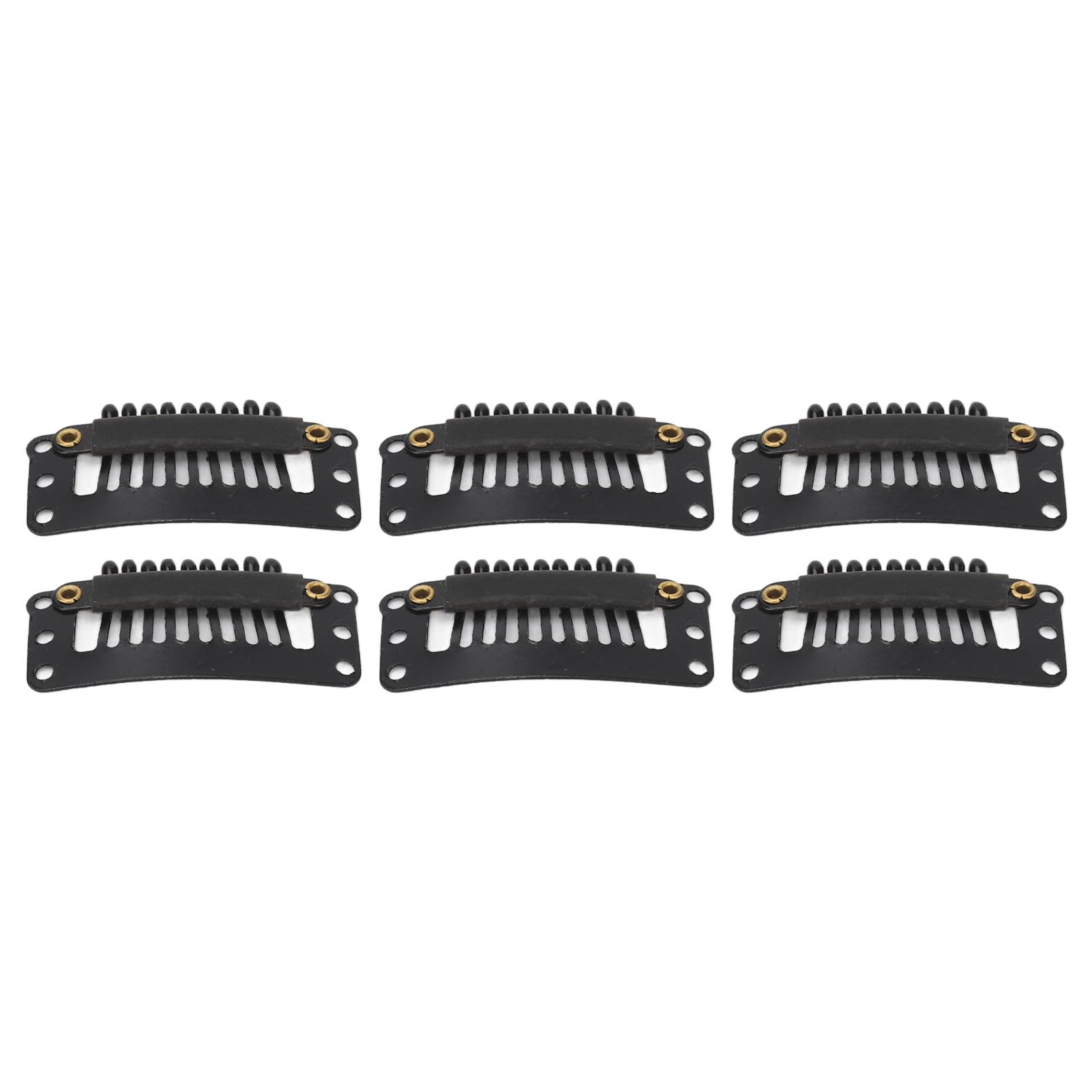 

100 шт. Зажимы для наращивания волос с 9 зубцами, многоцелевые зажимы-клипсы U-образной формы 32 мм для женских наращиваний волос