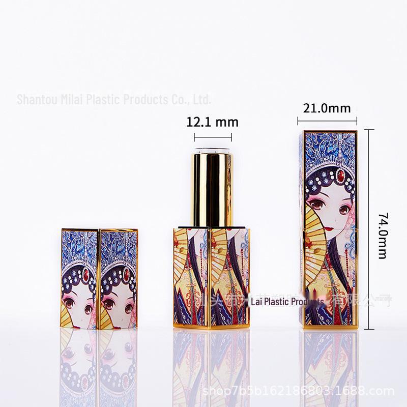 Peking Opera 3D Printed Magnetic Lipstick Tube - Decorative Makeup Packaging 
