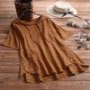 European and American Spring and Summer New Style Cotton and Linen Plus Size Women's Loose Fat Mm Short-sleeved T-shirt Women